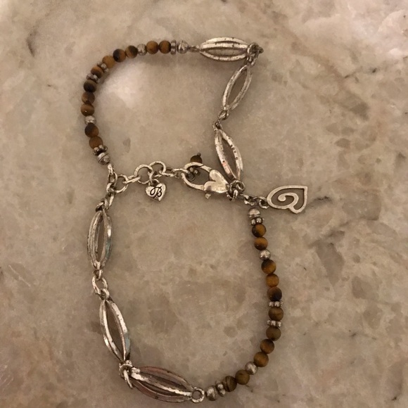 Tiger Eye & Silver Brighton Two Strand Bracelet - Picture 4 of 5